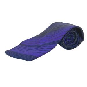 PIERRE BALMAIN Paris Silk Men's Necktie Diagonal Striped Purple Blue